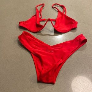 Bamba Swim Swim V Wire Red Bikini — S